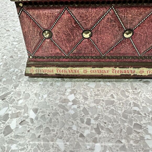 Antique Marke Teekanne Tin Tea Box Storage Canister Mid Century 50's Germany - Picture 4 of 15